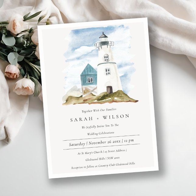 Invitación a la boda de la montaña del faro azul d (Subido por el creador)