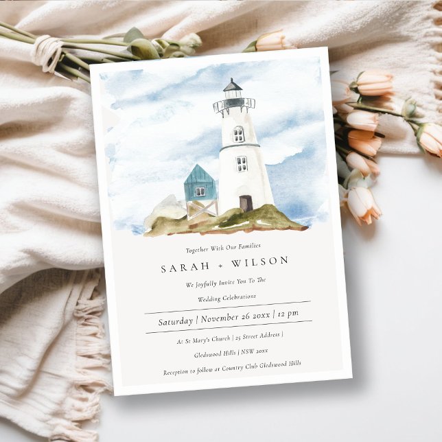 Invitación a la boda de la montaña del faro azul d (Subido por el creador)