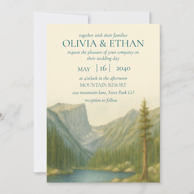 Invitación a la boda de la Montaña Rocosa (Anverso)