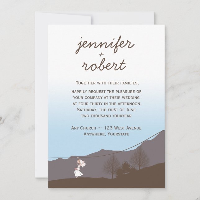 Invitación a la boda de la montaña rusa (Anverso)