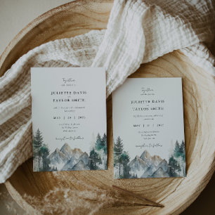 Invitación a la boda de la Montaña Rustica de Pino
