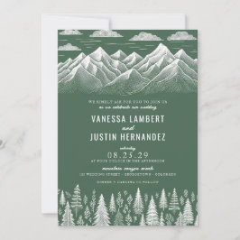 Invitación a la boda de la montaña verde