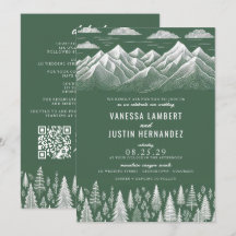 Invitación a la boda de la montaña verde con el có