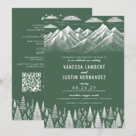 Invitación a la boda de la montaña verde con el có