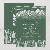 Invitación a la boda de la montaña verde con el có