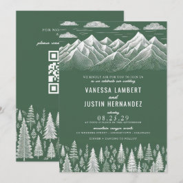 Invitación a la boda de la montaña verde con el có