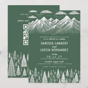 Invitación a la boda de la montaña verde con el có