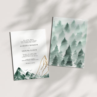 Invitación a la boda de la Montaña Verde y Oro