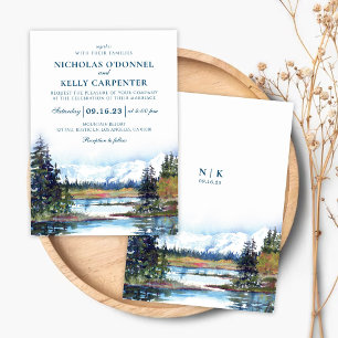 Invitación a la Boda de la Montaña Waterfront del 