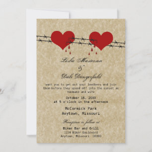 Invitación a la boda de la motociclista con casco