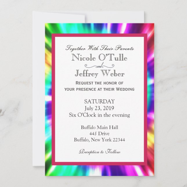 Invitación a la boda de la muerte por tinte de Mod (Anverso)