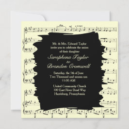 Invitación a la boda de la música amarilla en resu