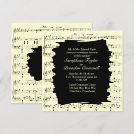 Invitación a la boda de la música amarilla en resu