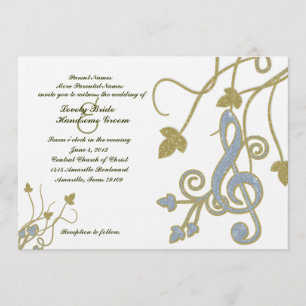 Invitación a la boda de la música blanca Blue Gold