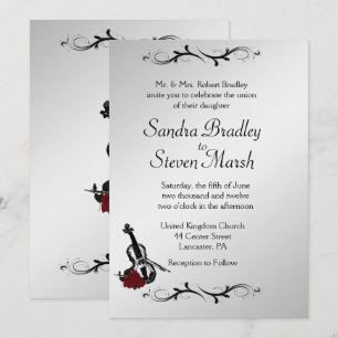 Invitación a la boda de la música del violín plate