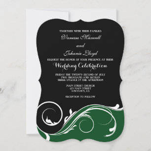 Invitación a la boda de la nalga negra verde oscur