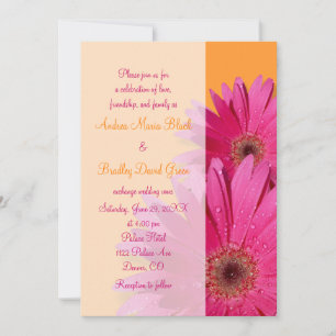 Invitación a la boda de la naranja y la Gerbera ro
