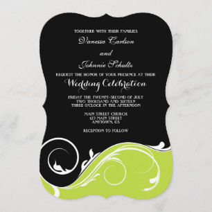 Invitación a la boda de la nata verde limón