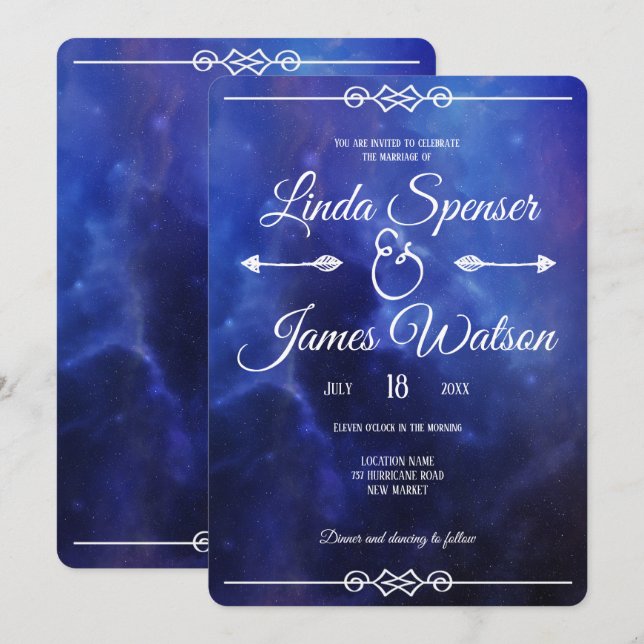 Invitación a la boda de la nebulosa azul (Anverso / Reverso)