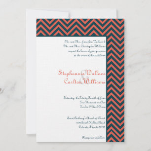 Invitación a la boda de la Neón de Chevron/Armada
