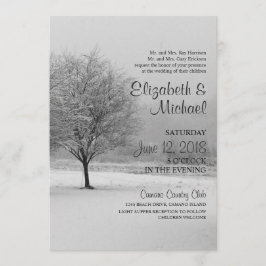 Invitación a la boda de la nieve en invierno
