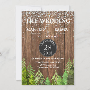 Invitación a la boda de la nieve verde del inviern