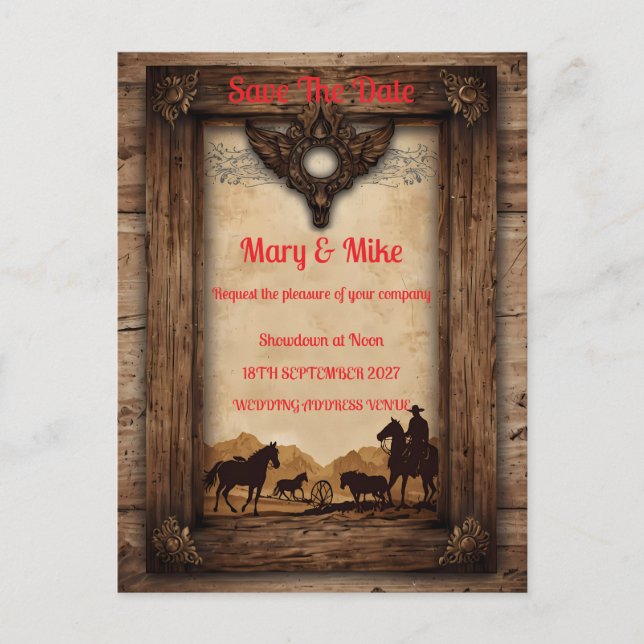 Invitación a la boda de la Novedad occidental salv (Anverso)