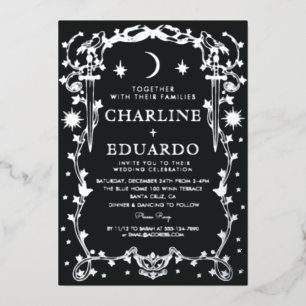 Invitación a la boda de la novia dorada Sun&Moon