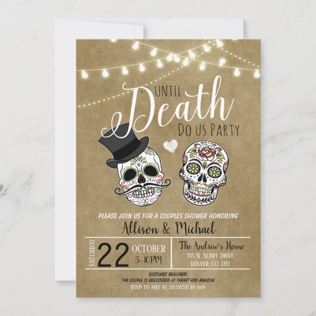 Invitación a la boda de la novia en Halloween (Anverso)