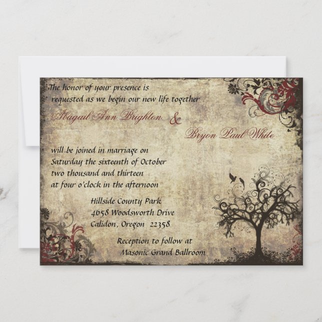 Invitación a la boda de la nueva vida en el vino (Anverso)