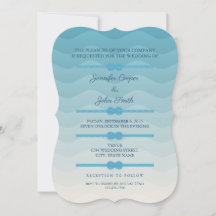 Invitación a la boda de la ola azul del Pastel Omb