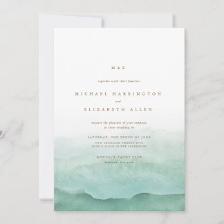 Invitación a la boda de la ola de playa