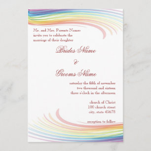 Invitación a la boda de la onda arcoiris