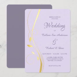 Invitación a la boda de la Orquídea de Oro Swirl P