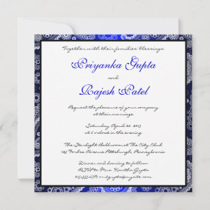 Invitación a la boda de la Paisley de encaje blanc