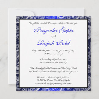 Invitación a la boda de la Paisley de encaje blanc