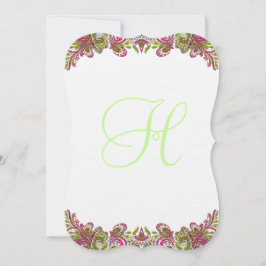 Invitación a la boda de la Paisley Verde de Apple