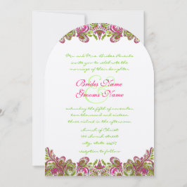 Invitación a la boda de la Paisley Verde de Apple