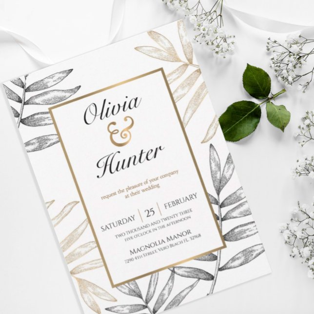 Invitación a la boda de la Palm de Oro Tropical de (Subido por el creador)