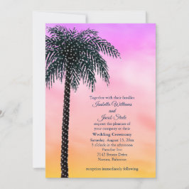Invitación a la boda de la Palm Tree Sunrise