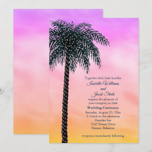 Invitación a la boda de la Palm Tree Sunrise