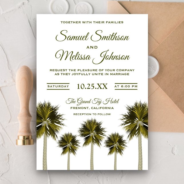 Invitación a la boda de la Palm Tree Tropical Mode (Subido por el creador)