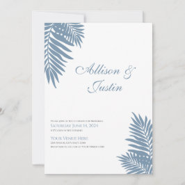 Invitación a la boda de la palma azul 5 X 7