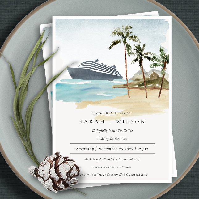 Invitación a la boda de la palma de crucero Tropic (Subido por el creador)