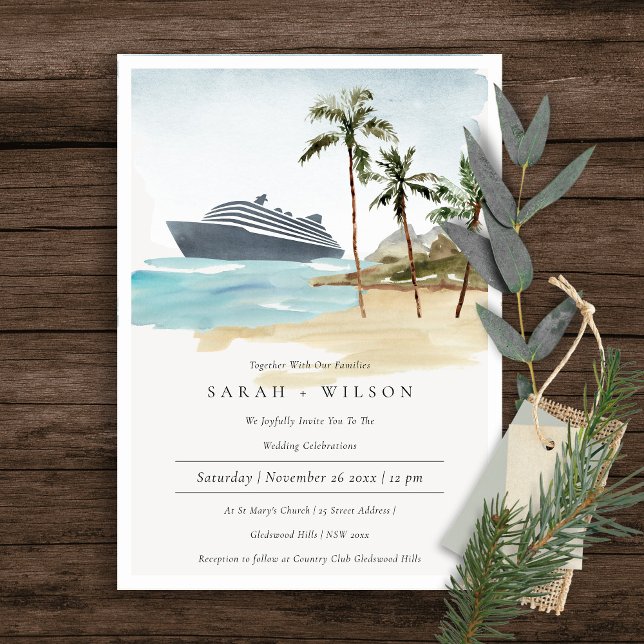 Invitación a la boda de la palma de crucero Tropic (Subido por el creador)