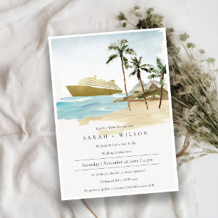Invitación a la boda de la palma de crucero Tropic