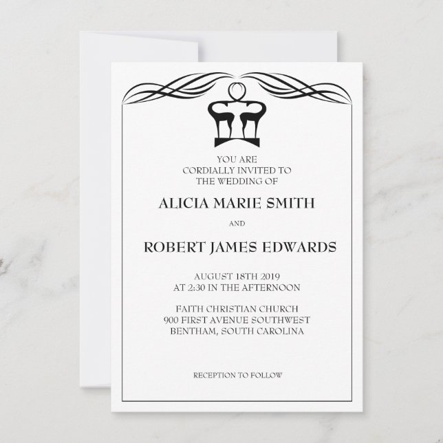 Invitación a la boda de la pareja (Anverso)