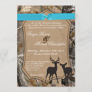 Invitación a la boda de la pareja de caza Deer Doe