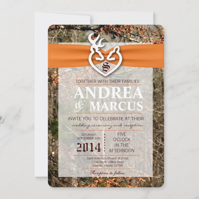 Invitación a la boda de la pareja de ciervos de Bu (Anverso)