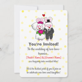 Invitación a la boda de la pareja de conejitos